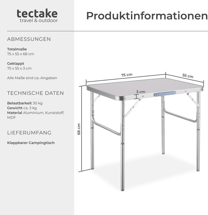 Produktbild tectake Klapptisch