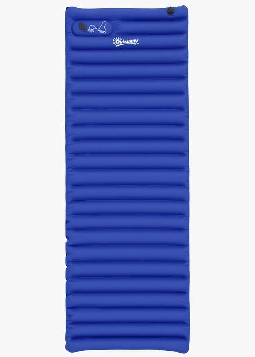 Produktbild Swisshandel24 Camping-Luftmatratze, inkl. Pumpe, schnell aufblasbar, robust, 195x70x10cm, Blau