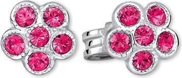 Actual product image Brilio Silver Silver Flower Earrings With Red Zircons