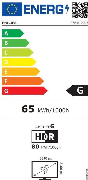 Energie-Label Philips 27B1U7903 (3840 x 2160 Pixel, 27")