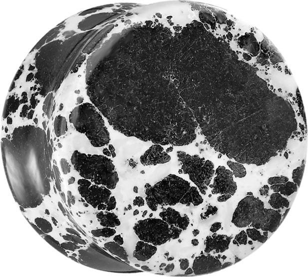 Produktbild Star Piercing Flared Plug schwarz marmoriert aus Türkis Stein (ohne Messing, Mineralisch)