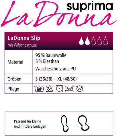 Actual product image Suprima La Donna The feminine briefs with underwear protection black (1 x, Large)