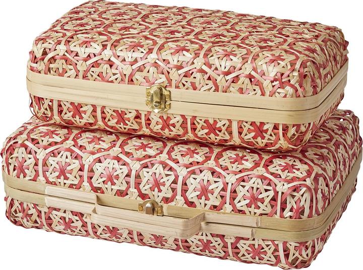 Actual product image Vertbaudet Set of 2 children's room storage cases made of bamboo, two-coloured