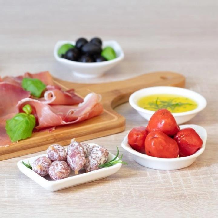Actual product image Westmark 4 ceramic bowls Tapas and Friends, square, 7.4x7.4.4s