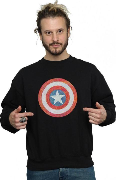 Actual product image Mens Captain America Sketched Shield Sweatshirt (S)