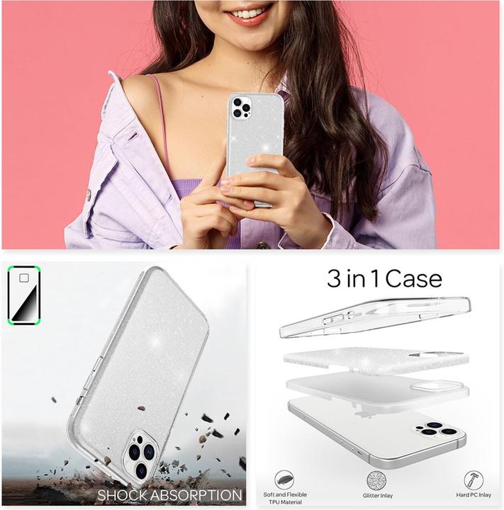 Produktbild Nalia Glitzer Handyhülle (Apple iPhone 12 Pro Max)
