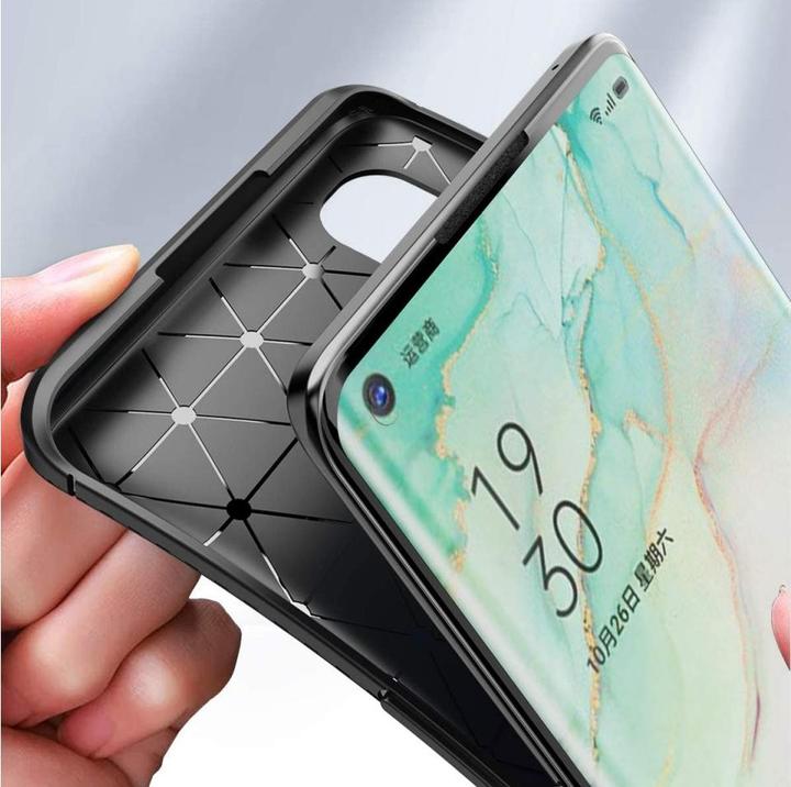 Produktbild Screenguard Oppo Find X2 Neo Hülle Carbon Design TPU Case (Oppo Find X2 Neo)