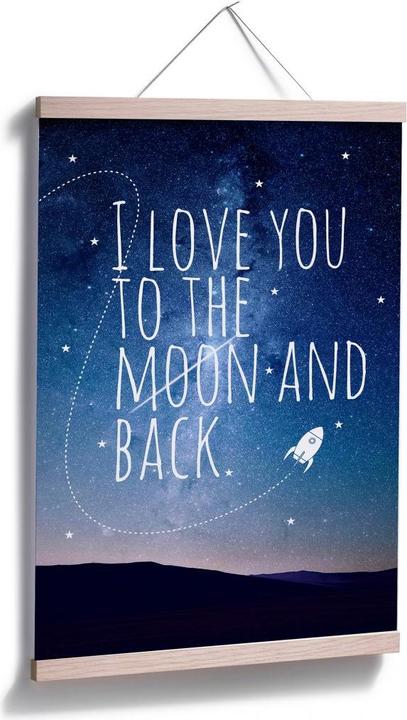 Produktbild Trenddeko I love you to the Moon and back (30 x 45 cm)