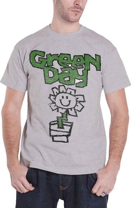 Actual product image Green Day Unisex Adult Flower Pot T-Shirt (M)
