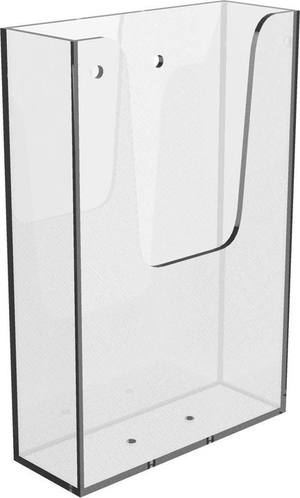 Actual product image Europel Wall brochure holder, DIN long, 1 compartment, crystal clear for format 1/3 DIN A4, made of (1/3 Din A4)
