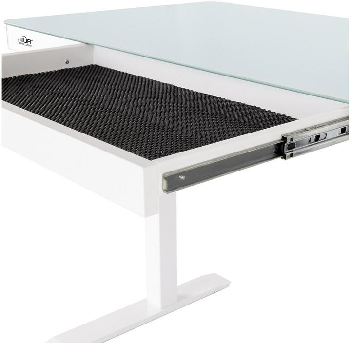 Immagine prodotto Seville Classics Tavolo alto Airlift 1,2 x 0,6 m, bianco, profondità