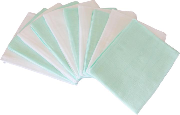 Babywell Muslin diapers, pack of 10 (60 cm, 60 cm)