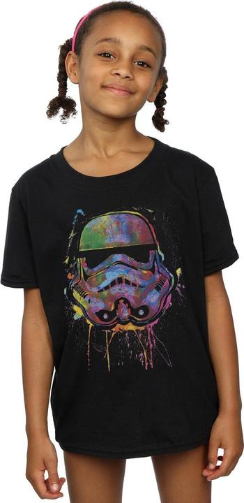 Actual product image Star Wars Girls Stormtrooper Paint Splats Cotton T-Shirt (116)