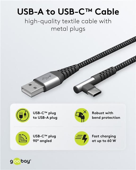 Produktbild Goobay USB C – USB A (2 m, USB 2.0)