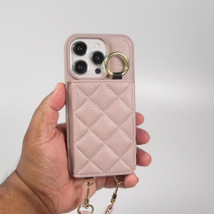 Actual product image PhoneLook Hülle Gepolstertes Leder mit Spiegel und Kartenfach grosse abnehmbare Riemen (Apple iPhone 15 Pro Max)