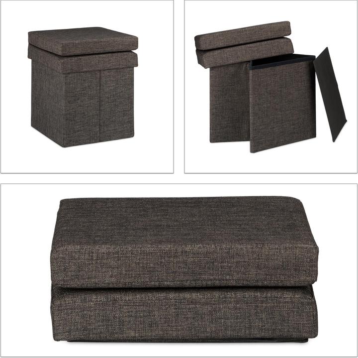 Actual product image Relaxdays Folding Storage Ottoman