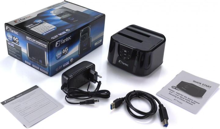 Produktbild Fantec DS-X2U3-Glanz - Bis zu 2x 6,35cm 2,5Zoll und/oder bis zu 8,89cm 2x 3,5Zoll SATA HDD Klon &... (2.5", 3.5")