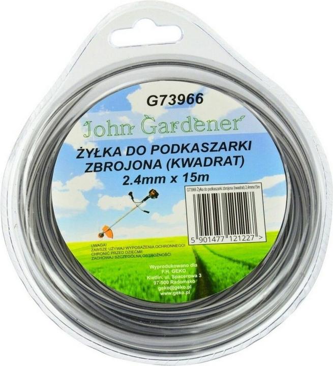 Immagine prodotto GEKO Corda tosaerba rinforzata, 2,4 mm, 15 m, profilo quadrato, nylon