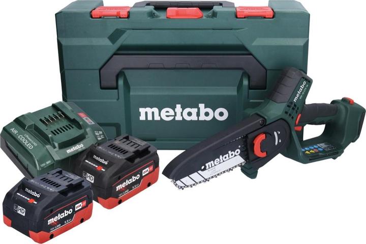 Image du produit Metabo MS 18 LTX 15 Scie à bois sans fil 18 V 15 cm 5 m/s + 2x batterie 5,5 Ah + chargeur + metaBOX (Tronçonneuse à batterie)
