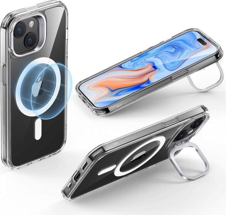 Actual product image ESR Classic Hybrid HaloLock Case with Stash Stand (Apple iPhone 15 Plus)