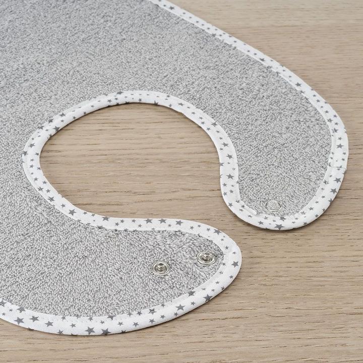 Actual product image Bib set of 2 giant bibs with press studs - Grey Light grey
