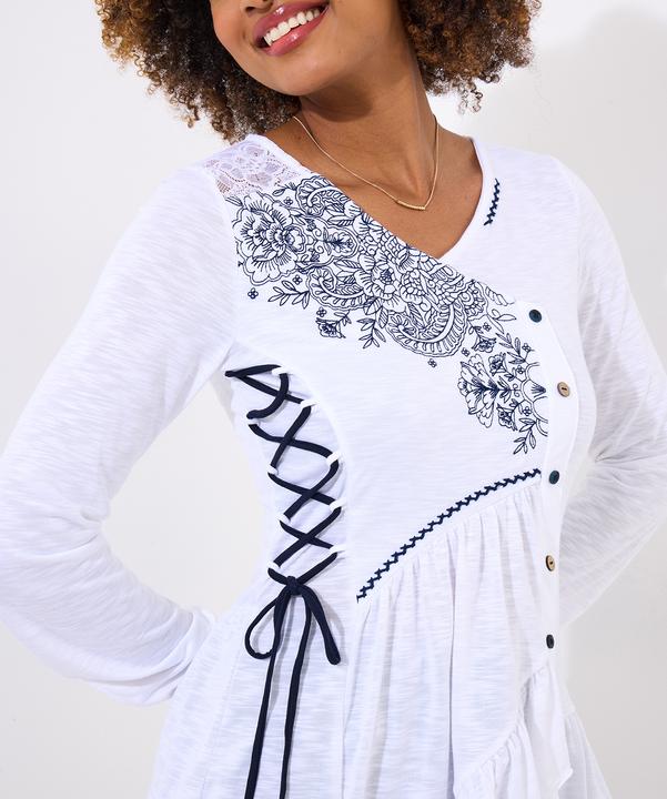 Immagine prodotto Joe Browns Frilly Embroidered V-Neck Tunic (46)