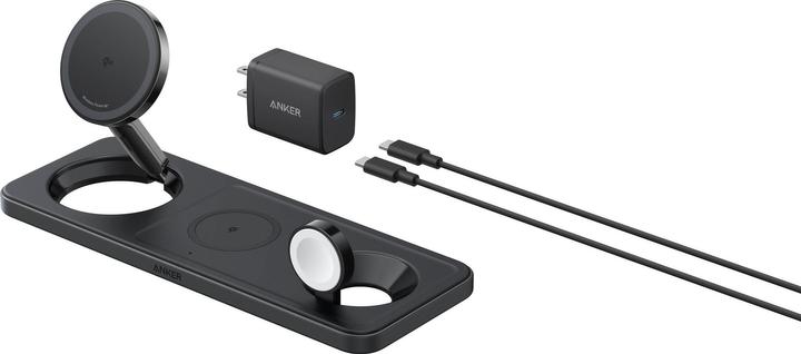 Produktbild Anker Stacja magnetyczna pozioma MagGo 15W 3-in-1 Czarna (25 W)
