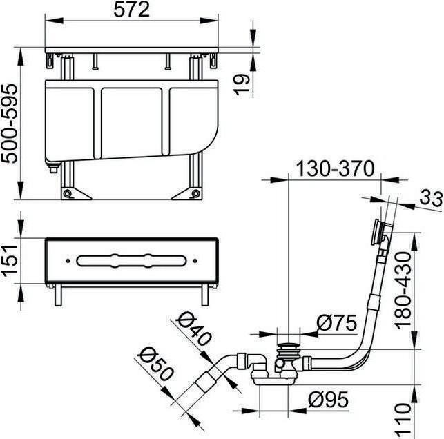 Actual product image Keuco EDITION 11 rough-in set for 4-hole bath mixer Bath rim