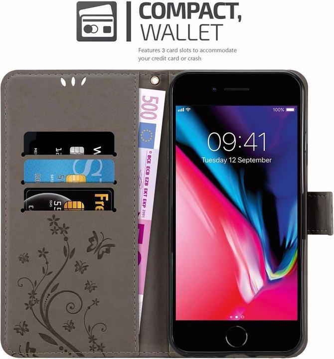 Actual product image Cadorabo Flower Book Cover (Apple iPhone 7, Apple iPhone SE (2nd Gen))