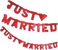 Immagine prodotto Party Catena porta lettere "Just married" rossa, 170 cm