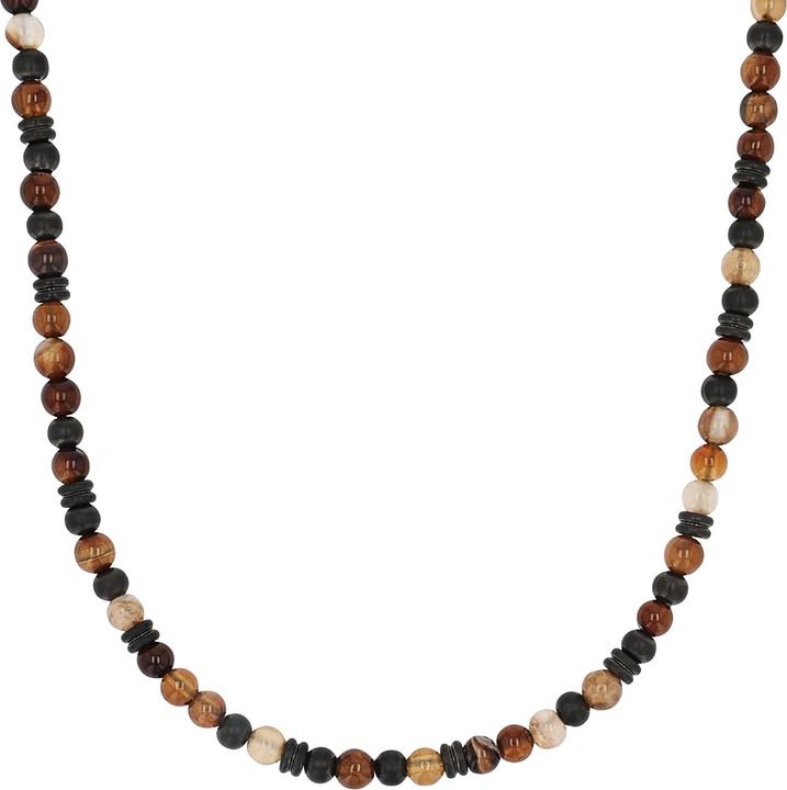 Produktbild S.Oliver Halsschmuck für Jungs, Edelstahl, Steel Beads, Achat (Edelstahl, 3 cm)