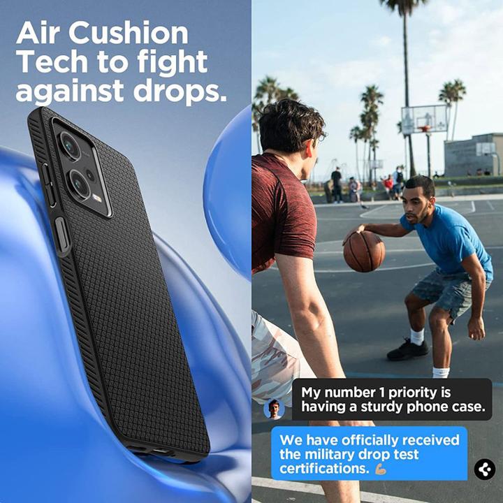 Actual product image Spigen Liquid Air - Case do Xiaomi Redmi Note 12 Pro 5G / POCO X5 Pro 5G (Czarny) (Xiaomi Redmi Note 12 Pro 5G, Xiaomi Poco X5 Pro)