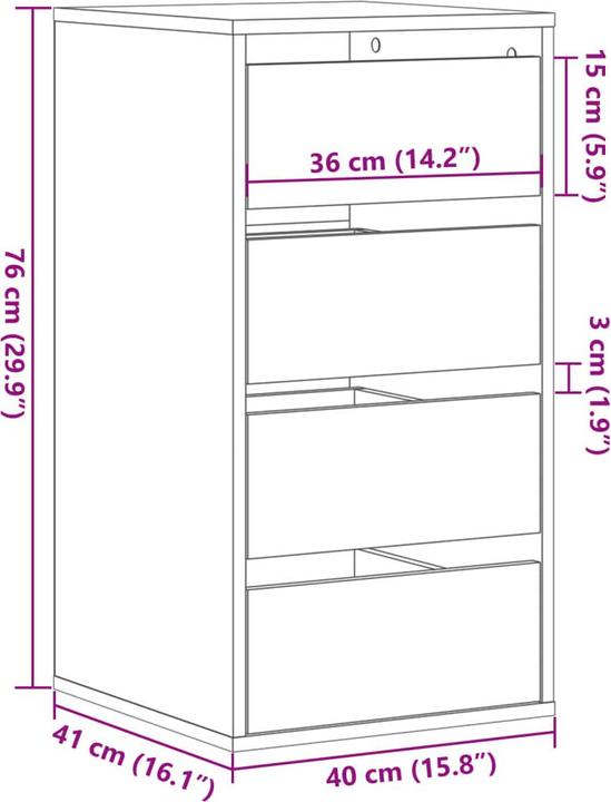 Image du produit VidaXL Commode (40 x 41 x 76 cm)
