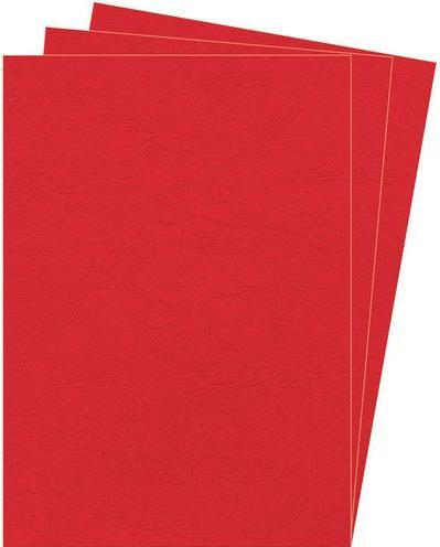 Actual product image Fellowes Delta cover sheet with leather structure, red