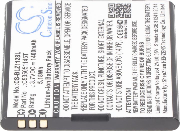 Actual product image XCell Battery suitable for Blu Yezz, Blu YZ1120 Battery type C535051145T, 1400mAh 3.7V