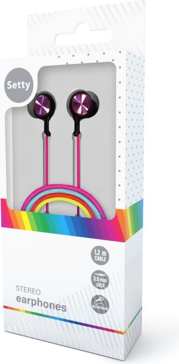 Actual product image Setty wired earphones SPD-J-313 rainbow (Cable)