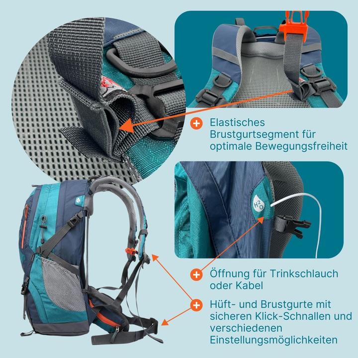 Image du produit Hermex Sac à dos de randonnée Sac à dos de trekking Sac à dos d'extérieur Sac à dos de camping (50 l)