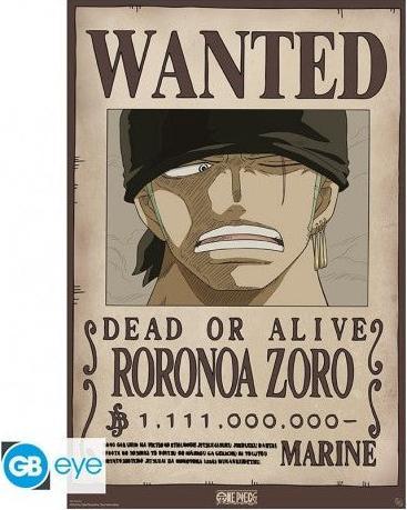 Produktbild GB Eye One Piece - Poster Maxi 91.5x61 - Wanted Roronoa Zoro (91.5 x 61 cm)