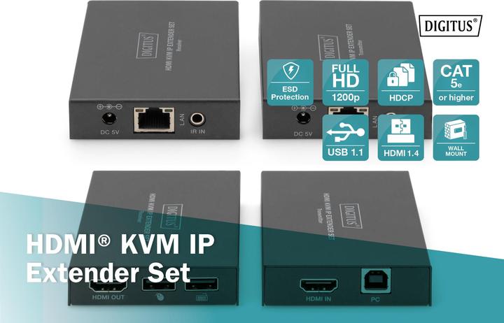 Produktbild Digitus HDMI KVM IP Extender Set