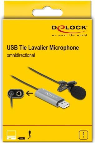 Immagine prodotto Delock Microfono USB Tie/Lavier, omnidirezionale 24Bit/192Khz