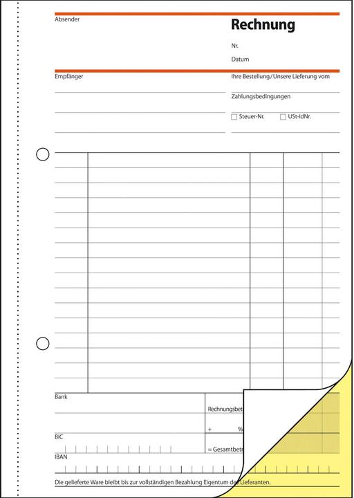 Produktbild Sigel Rechnungsblock Papierformat: DIN A5 selbstdurchschreibend: Ja