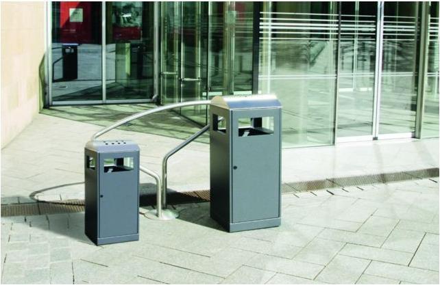 Image du produit Collecteur de déchets avec cendrier, capacité 40 l, anthracite. (40 l)