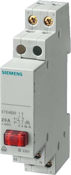 Produktbild Siemens SIEM 5TE4823 Taster, 2S 20A 1 Taste rot, Lampe 230V