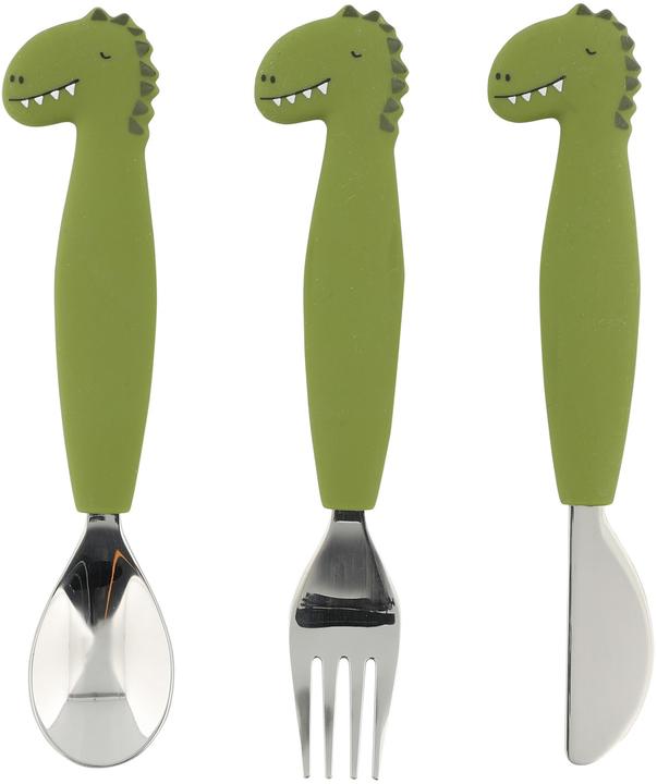 Produktbild Trixie Baby Kinderbesteck mit Silikongriff 3teilig Dino