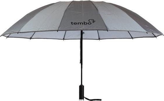 Produktbild Tembo Tembrella LED Sturmregenschirm aus rPET 105cm Grau