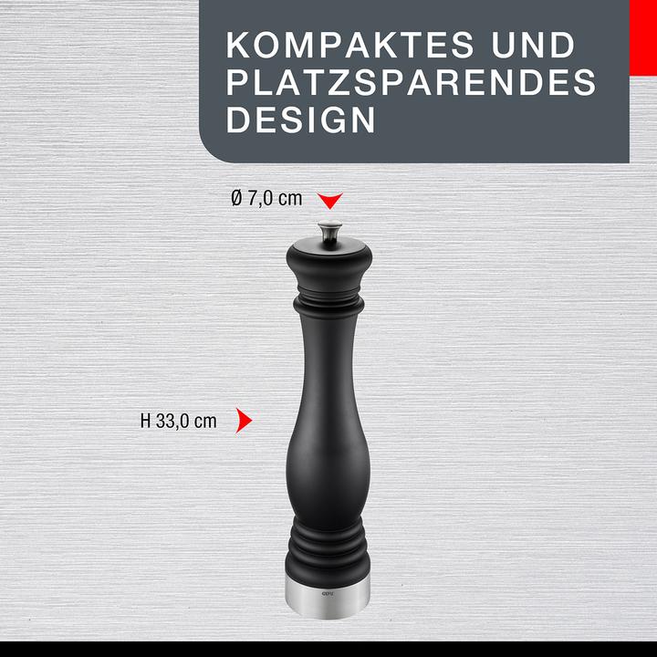 Produktbild GEFU Salz- oder Pfeffermühle FLAVIO L, schwarz (Pfeffer, Salz)