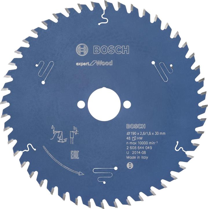Bosch Professional Zubehör Circular saw blade Expert for Wood, 190 x 30 x 2.6 mm, 48