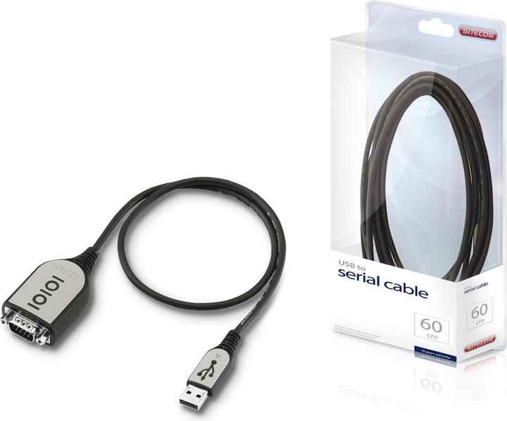Sitecom USB 2.0 to Serial 0,6m black (60 m)