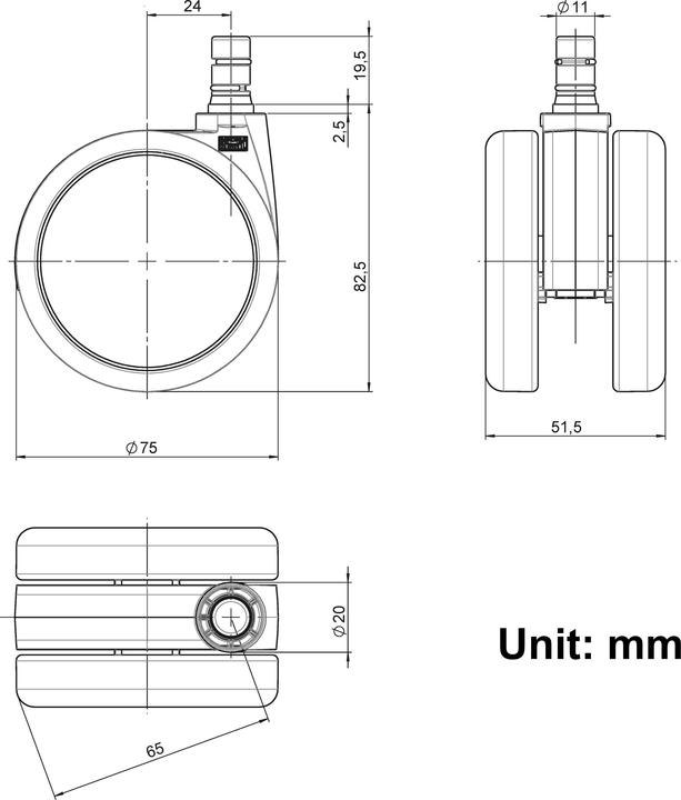 Produktbild Hjh Office 5x ROLO No-Noise 11mm/75mm