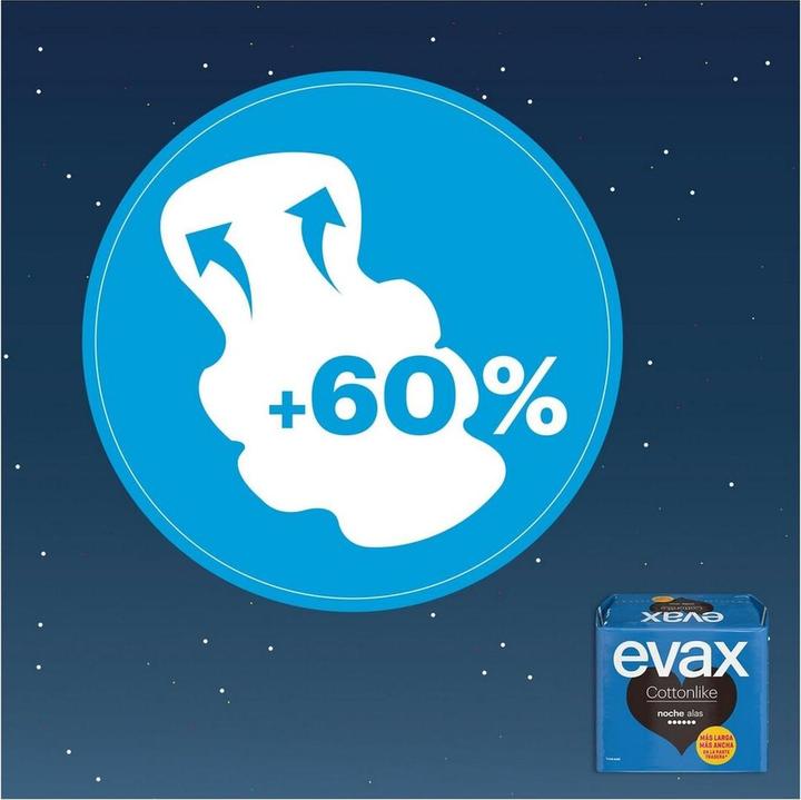 Actual product image Evax Cottonlike night sanitary towels with wings 9 pieces (9 x, Sanitary pads)